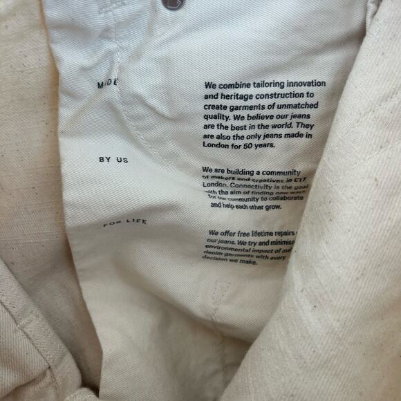 Blackhorse Lane Ateliers Men’s NW8 Ecru Organic Cotton Jeans White 34 x 33 Pants - Picture 12 of 13